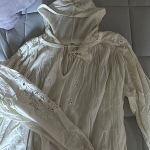 Free People Long Sleeve Top with hood Sz L